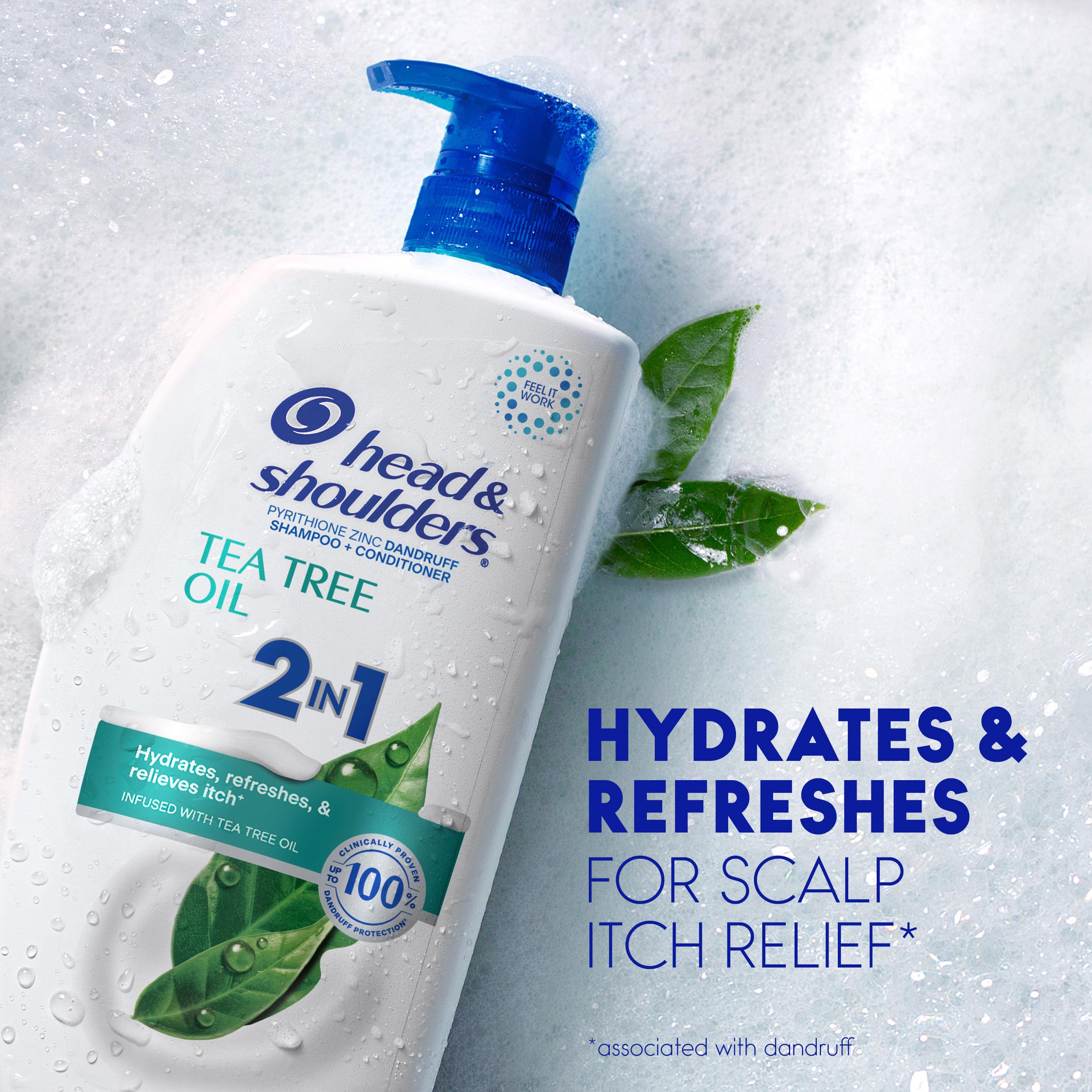 Head & Shoulders Tea Tree 2-in-1 applied to scalp for soothing relief