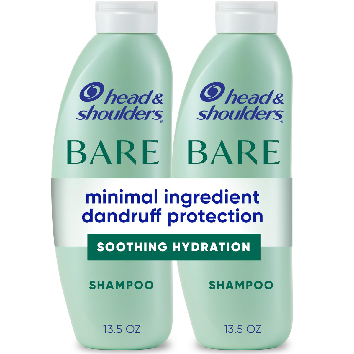 Head & Shoulders BARE bottle front shows minimal ingredients for clean hydration.