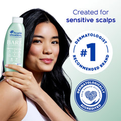 Head & Shoulders BARE label close-up with fragrance-free and dye-free design