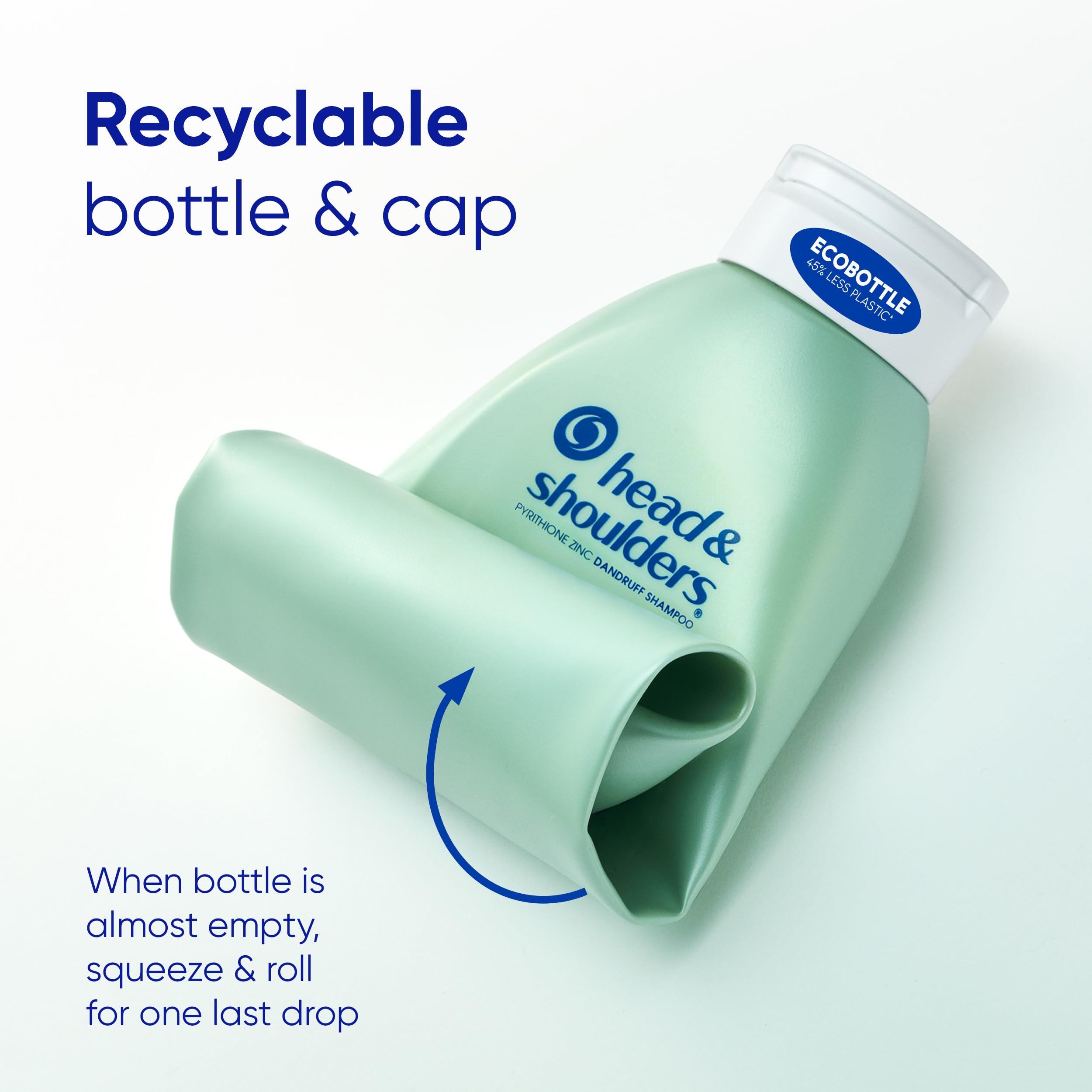Back label of Head & Shoulders BARE Pure Clean 2in1 bottle with info.