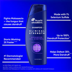 Head & Shoulders Clinical Strength scalp closeup highlighting relief from flakes and oil.