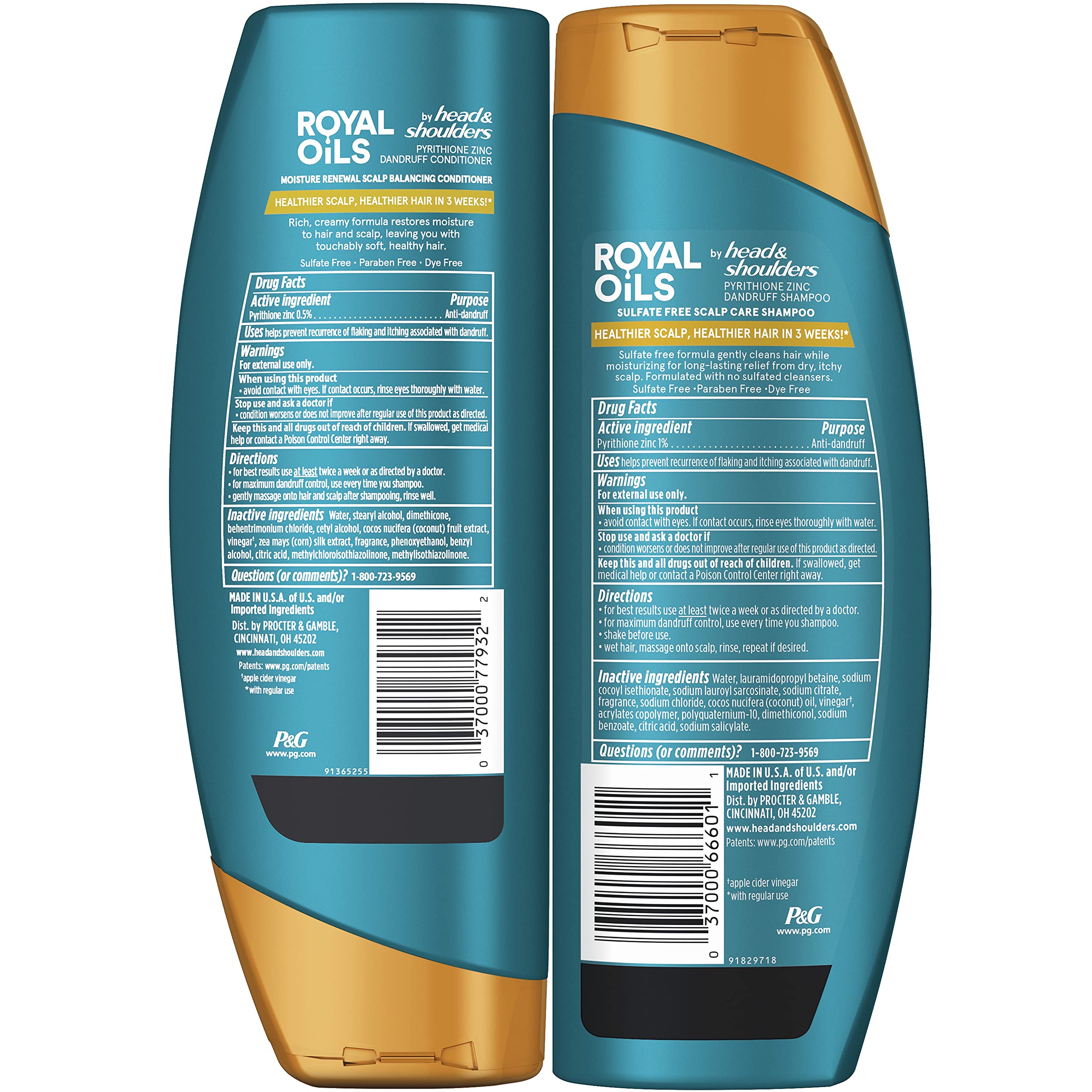 Head & Shoulders Royal Oils duo pack lying together emphasizes convenience and value.