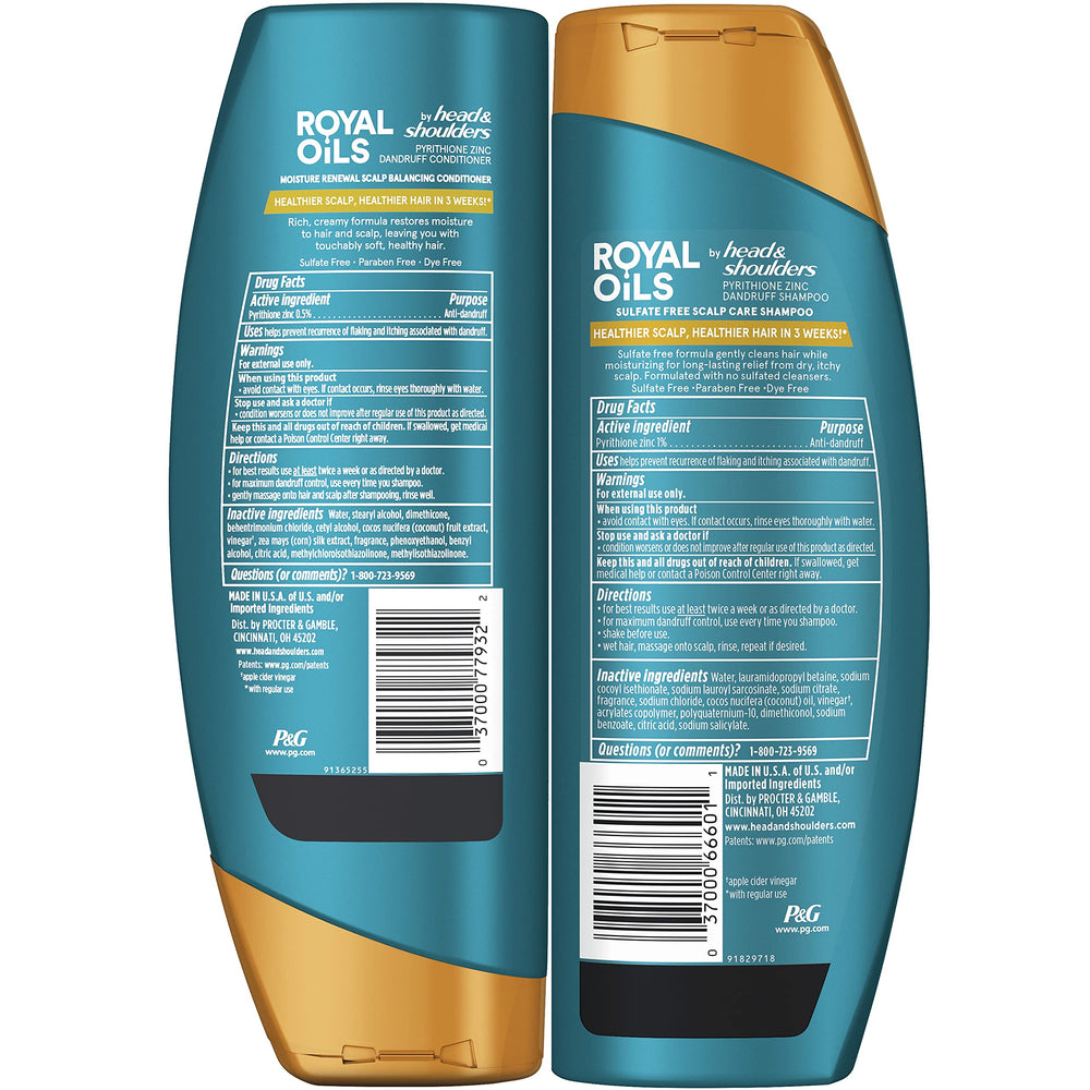 Head & Shoulders Royal Oils duo pack lying together emphasizes convenience and value.