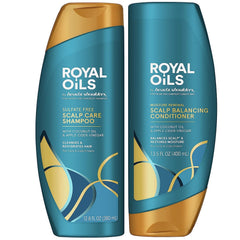 Head & Shoulders Royal Oils Shampoo pour highlighting rich lather for scalp moisture.