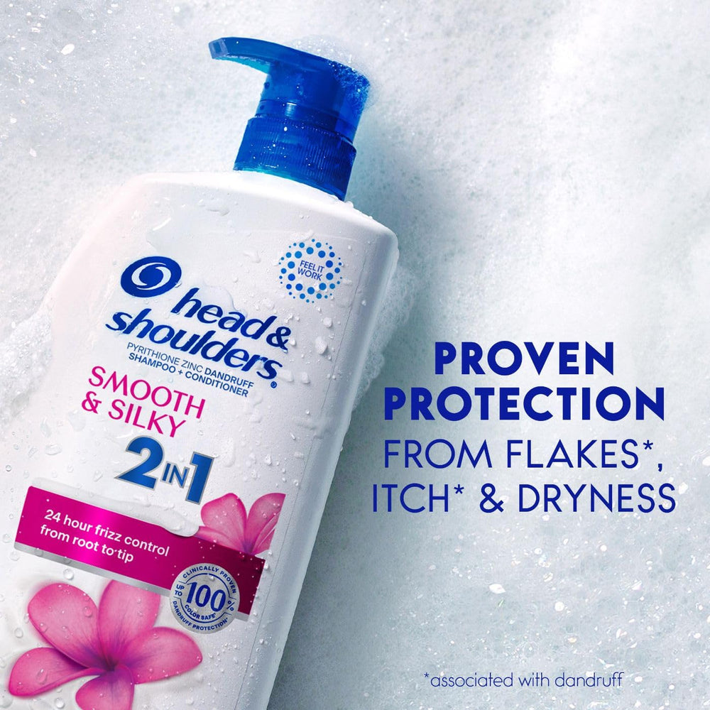 Head & Shoulders 2-in-1 side view with clear label on packaging.