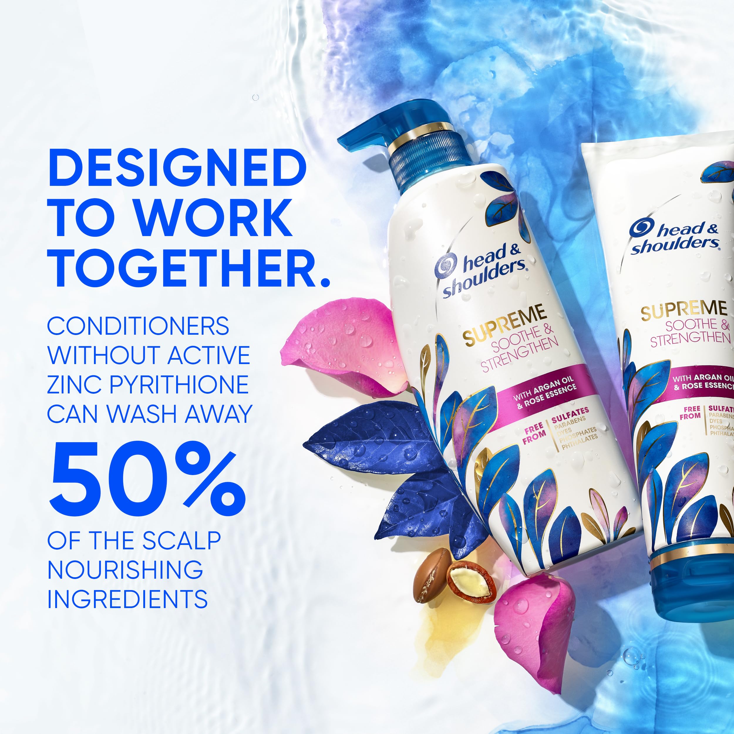 Sulfate-free label on Head & Shoulders Supreme indicates gentle daily care.