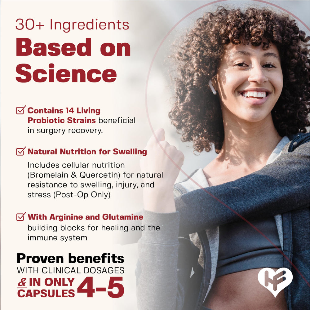 HealFast nutrition panel with vitamins and minerals close-up.