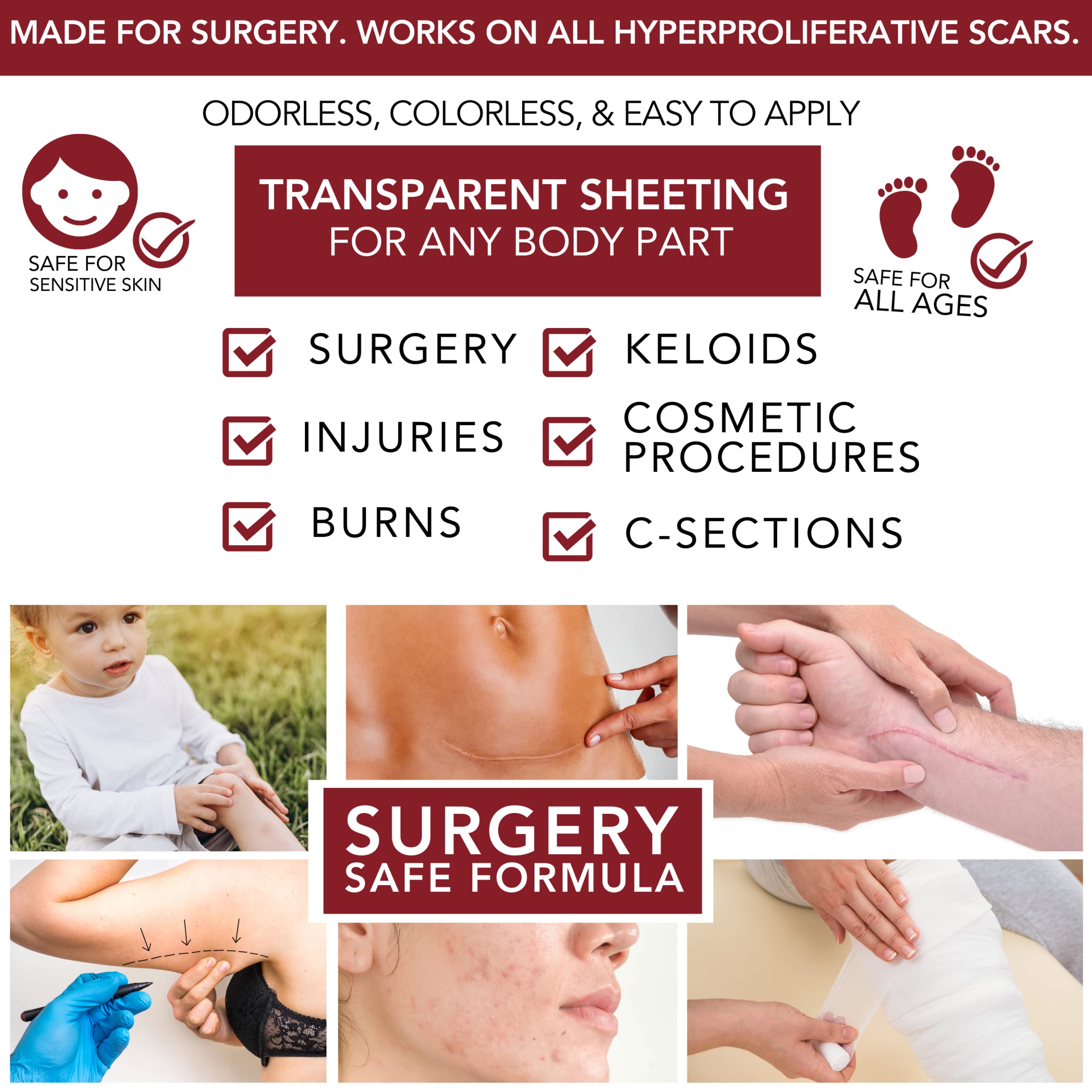 HealFast silicone scar gel packaging box highlights physician-made, medical-grade branding