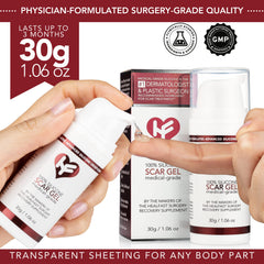 HealFast silicone scar gel tube closeup highlights precise acne scar application