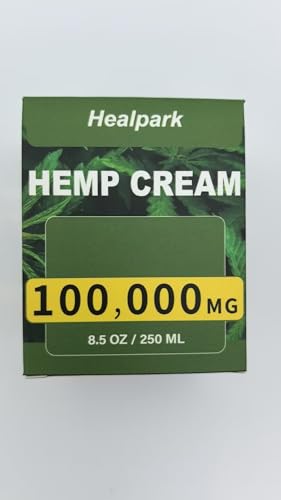 Healpark Hemp Cream label closeup, premium blend highlights Arnica and Menthol for refreshing feel.