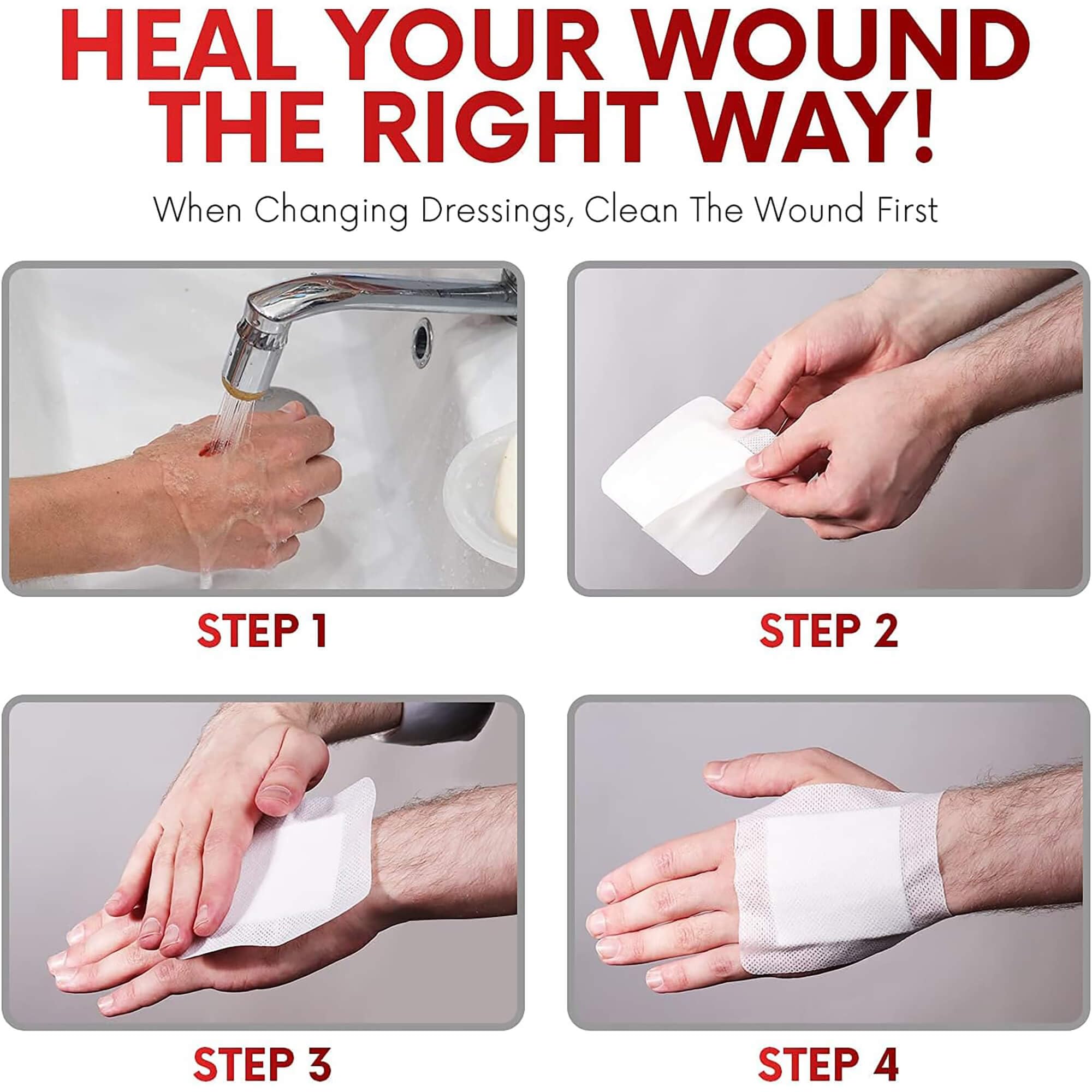 Healquist Aid kit ready image featuring HEALQU dressing packing.