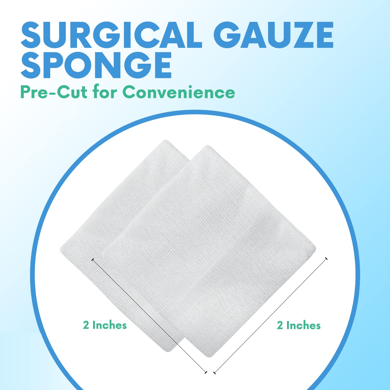 Healqu gauze 2x2 inch size offers versatile coverage.