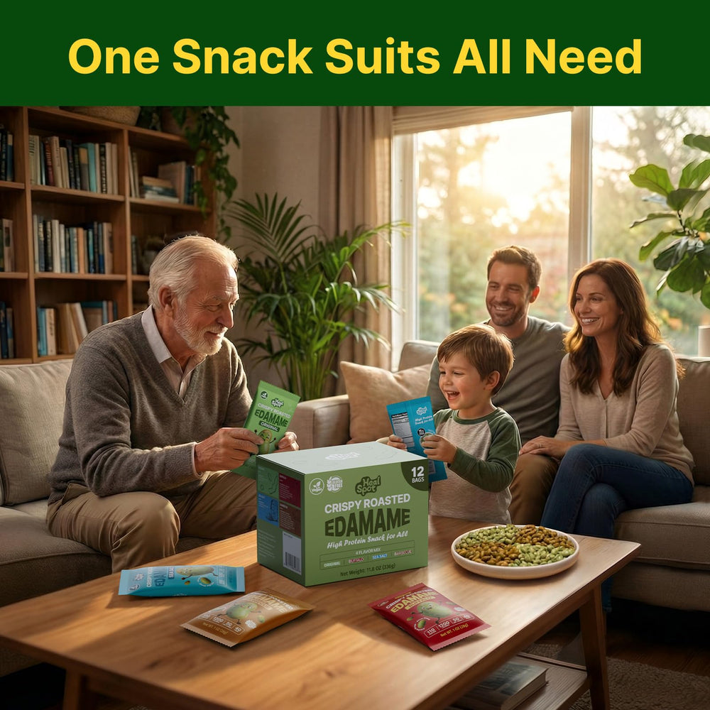 Healspot Edamame snacks nutrition label—low net carbs per serving
