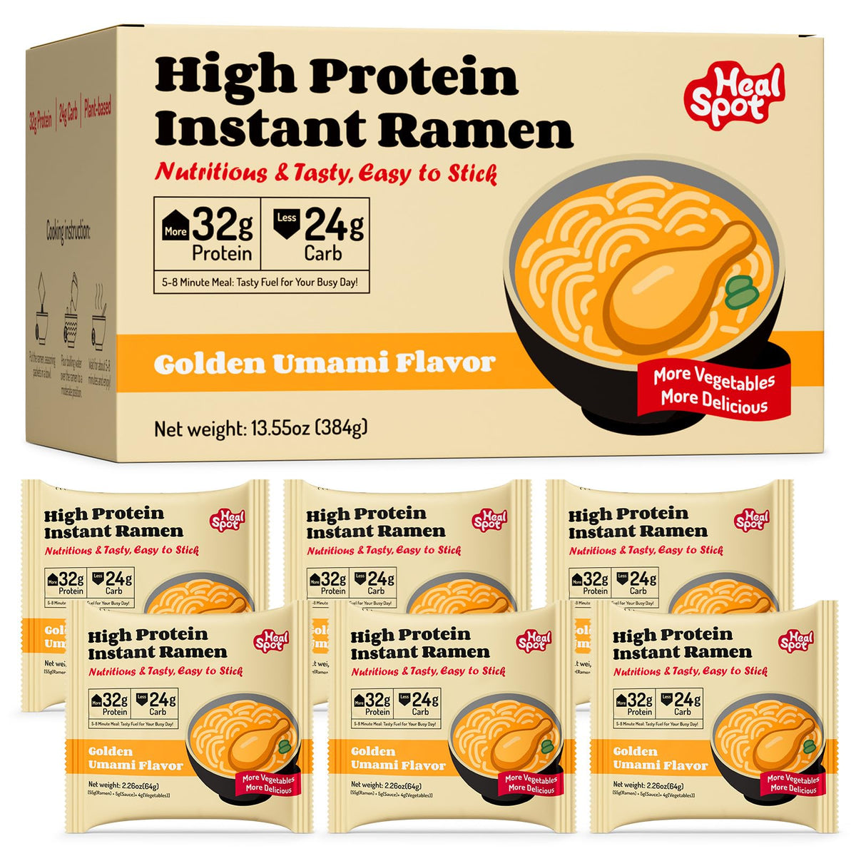 Healspot High Protein Instant Ramen pack hero a quick meal option for busy days