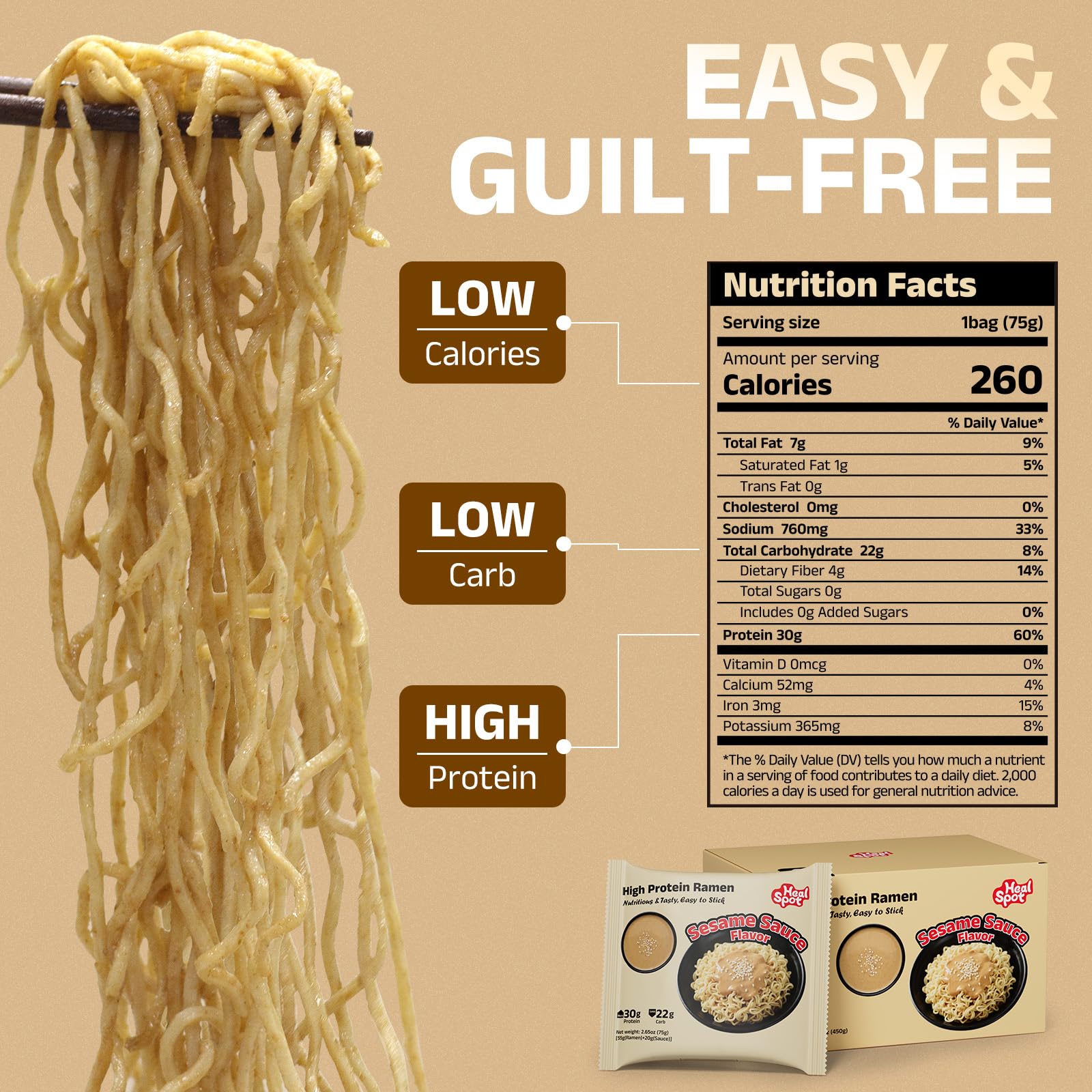 HealSpot sesame sauce detail on noodles with rich aroma