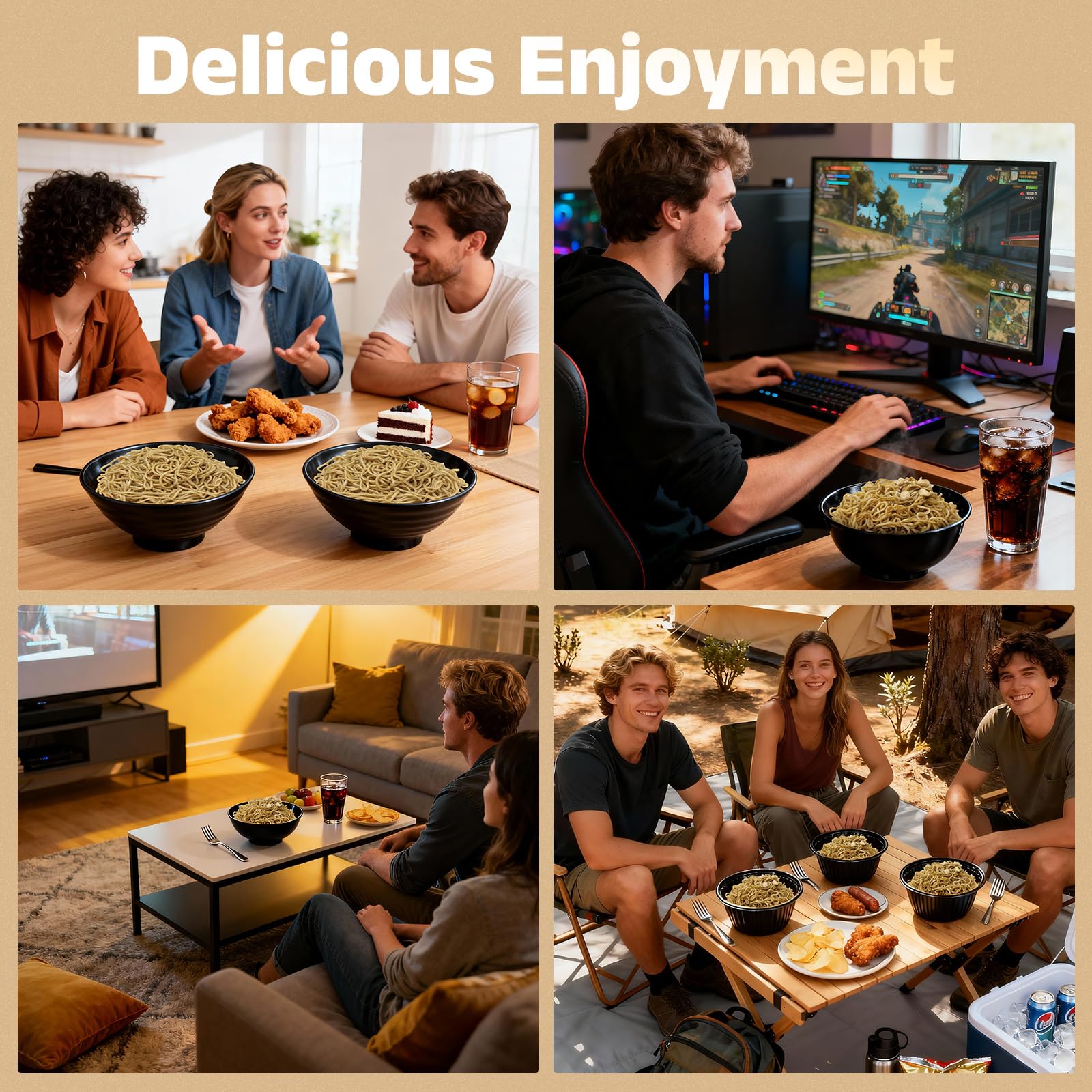 Six-pack sesame flavor packets organized for convenient meals