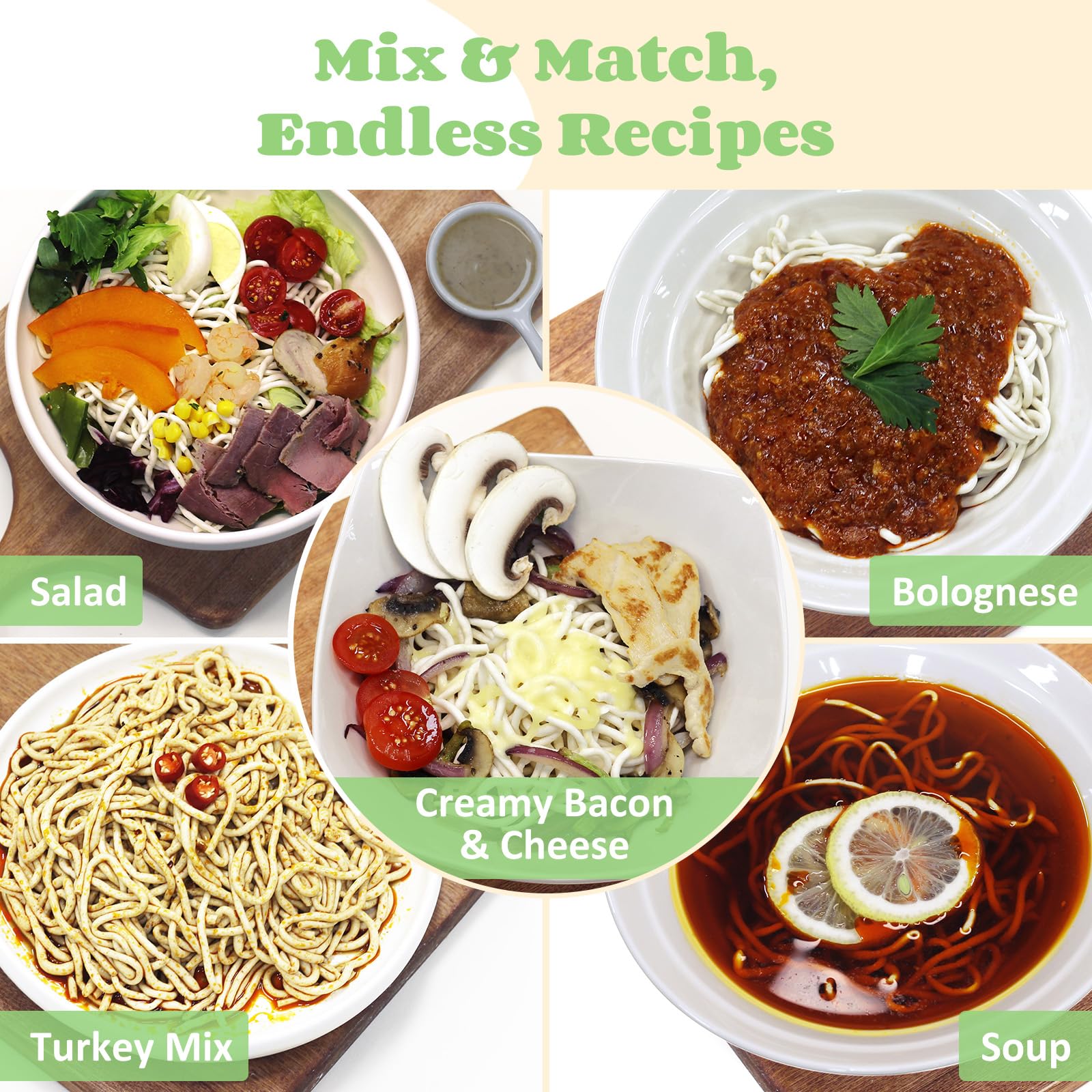HealSpot Tofu Noodles served plated with greens, show-ready meal.