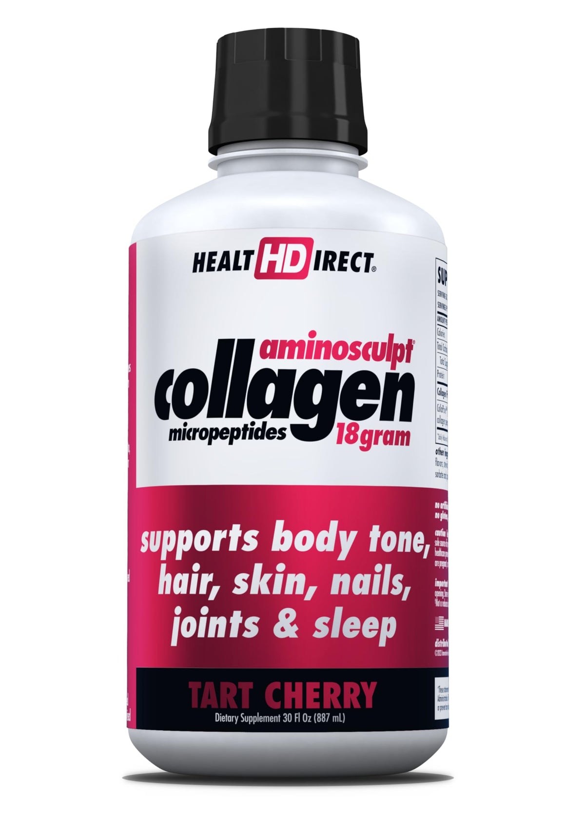 Health Direct AminoSculpt bottle with tart cherry flavor for easy daily consumption