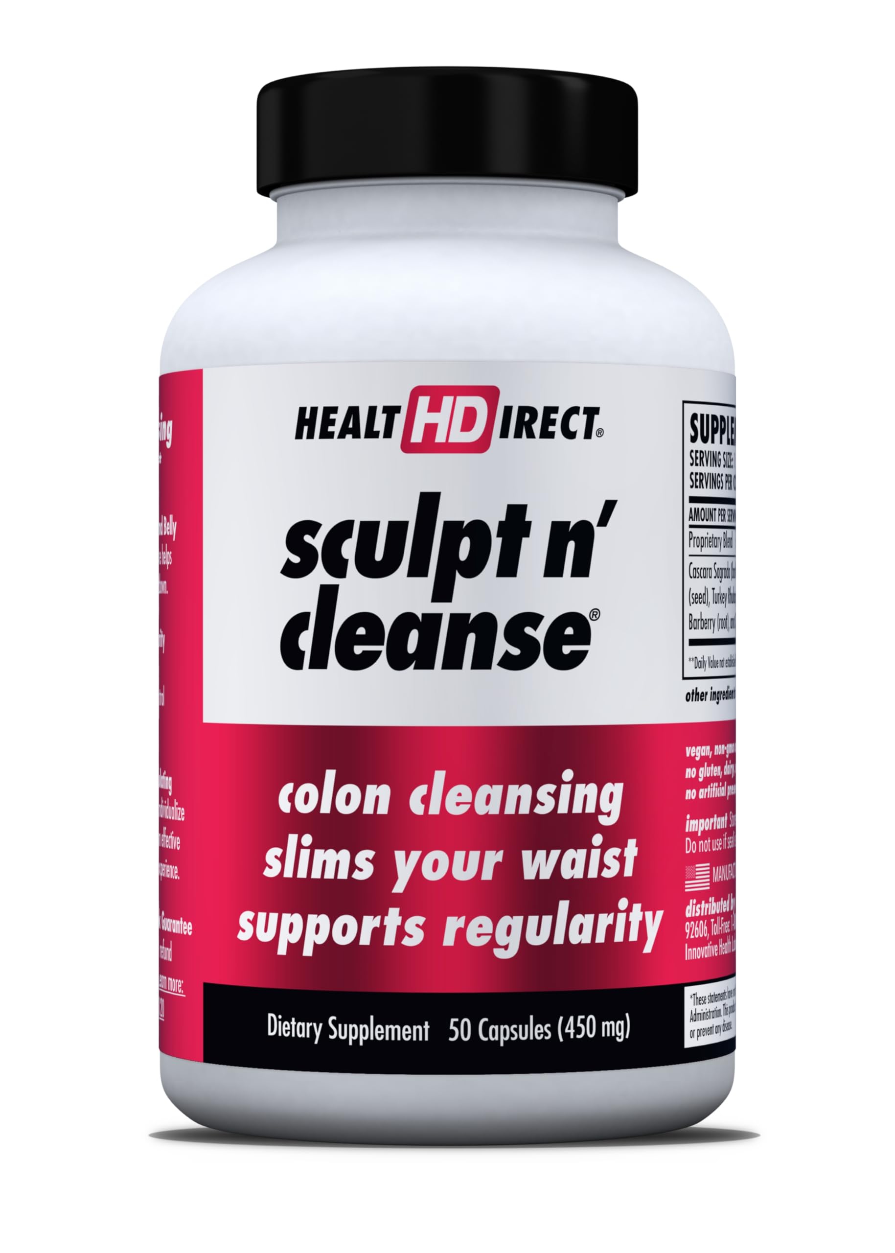 Health Direct Sculpt n' Cleanse bottle shows herbal detox for digestive balance