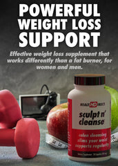 Sculpt n' Cleanse label showing natural ingredients and allergen-free formula