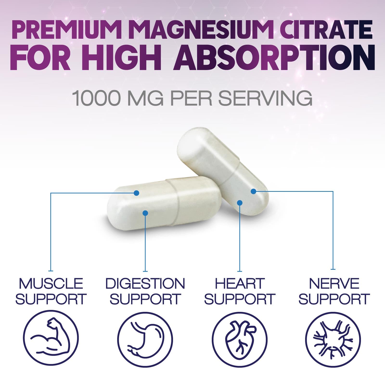 Health Nutrition Naturals magnesium citrate label shows 1000mg per serving.