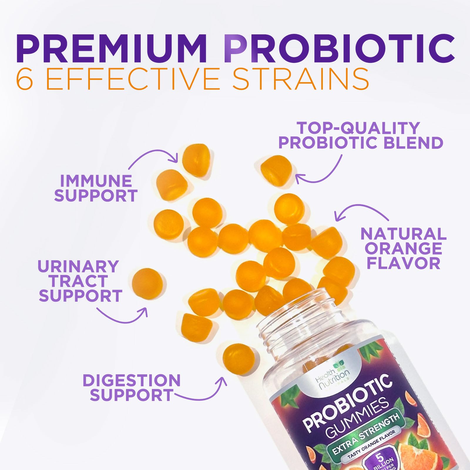 Health Nutrition Naturals probiotic gummies family-friendly design supports daily routines.
