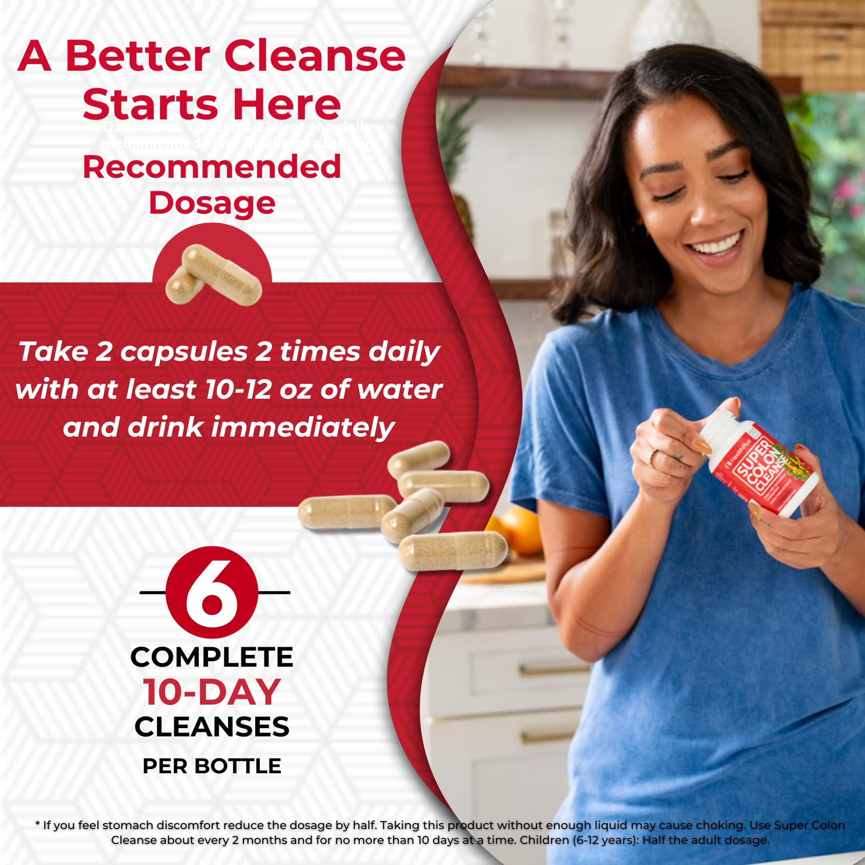 Health Plus Super Colon Cleanse daily servings arranged for simple routines.
