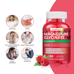Health4All magnesium glycinate gummies ingredients label with CoQ10 and vitamin B6.