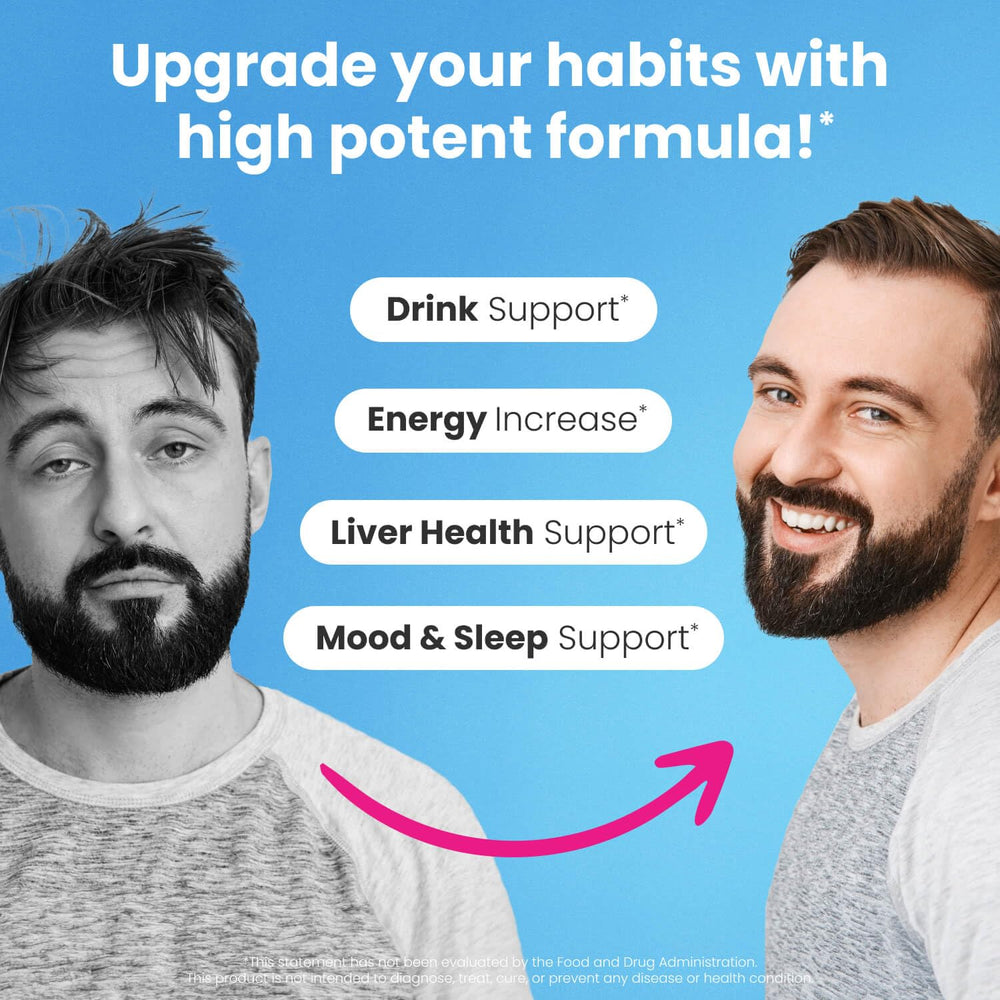 Healthbiotics NoMoreDrinks label front highlights herbal ingredients for liver support.