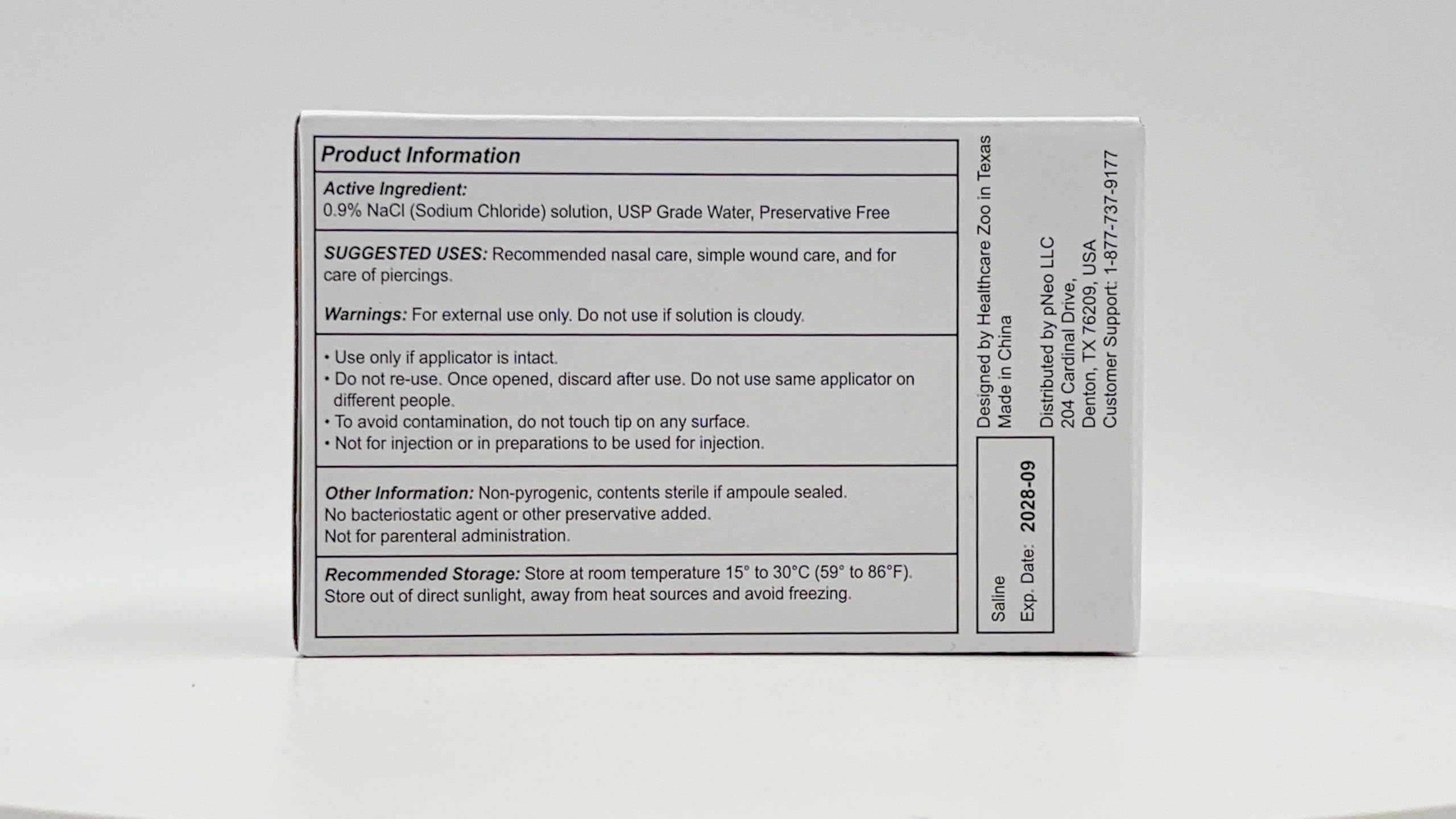 Healthcare Zoo travel-friendly saline kit for on-the-go care.