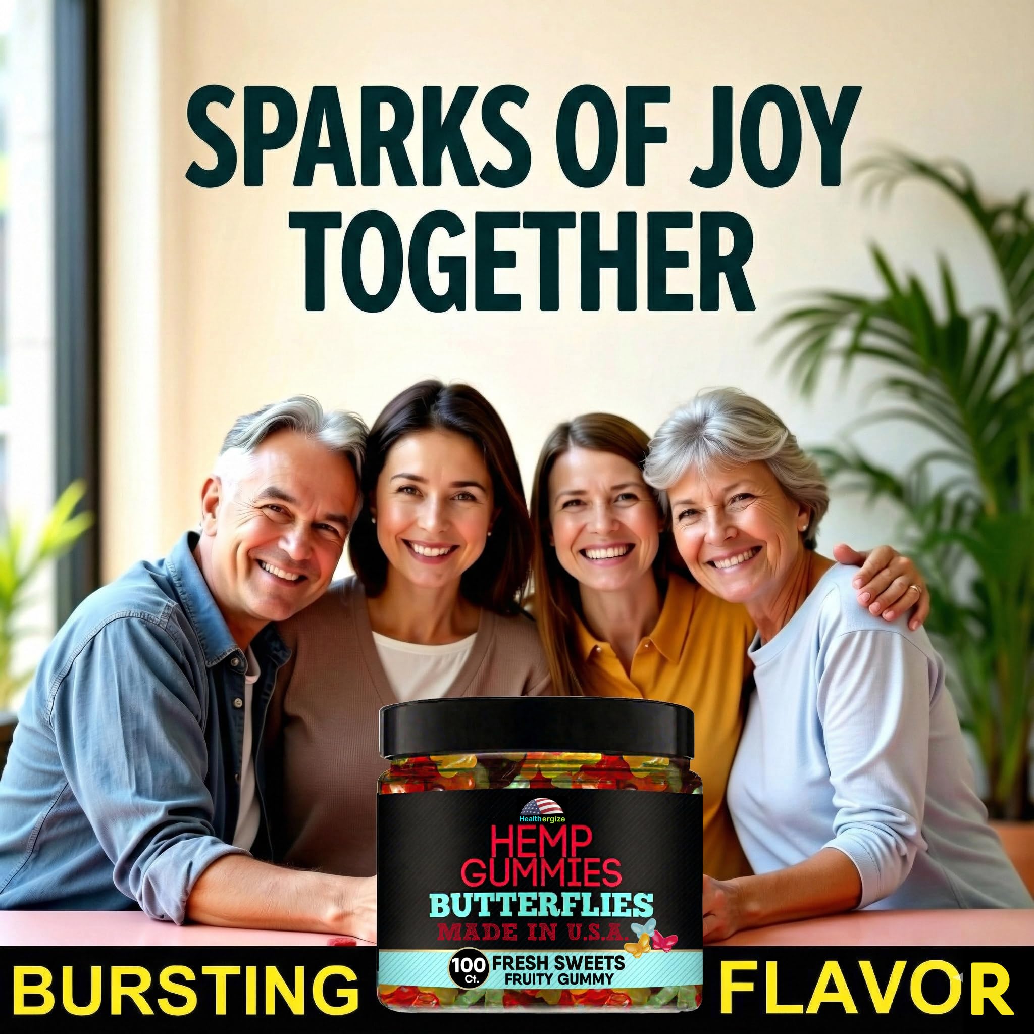 Healthergize gummies with bright fruity flavors close-up