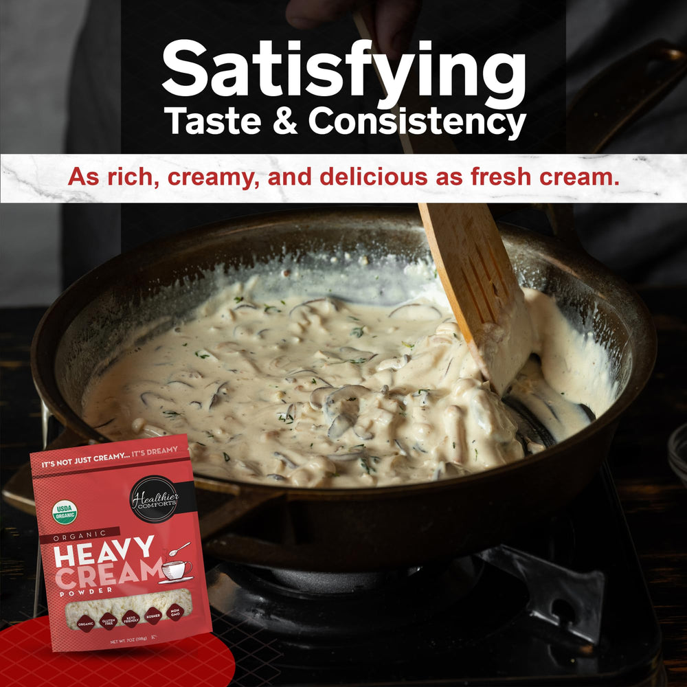 Healthier Comforts organic heavy cream powder elevates desserts and dairy-free treats