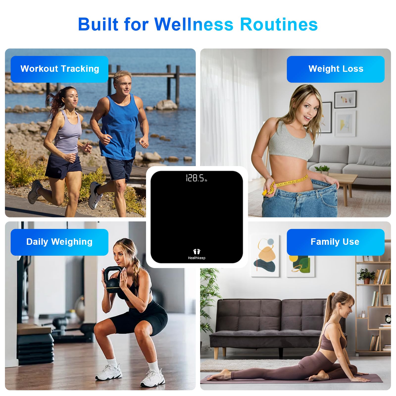 Healthkeep digital bathroom scale battery included ready to use straight away.