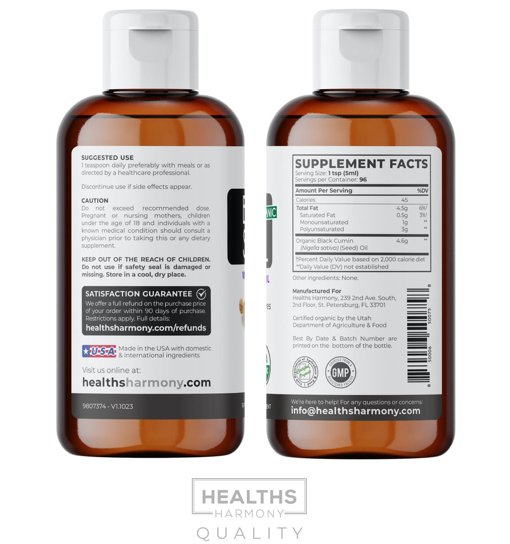 Healths Harmony 16 oz bottle communicates premium quality.
