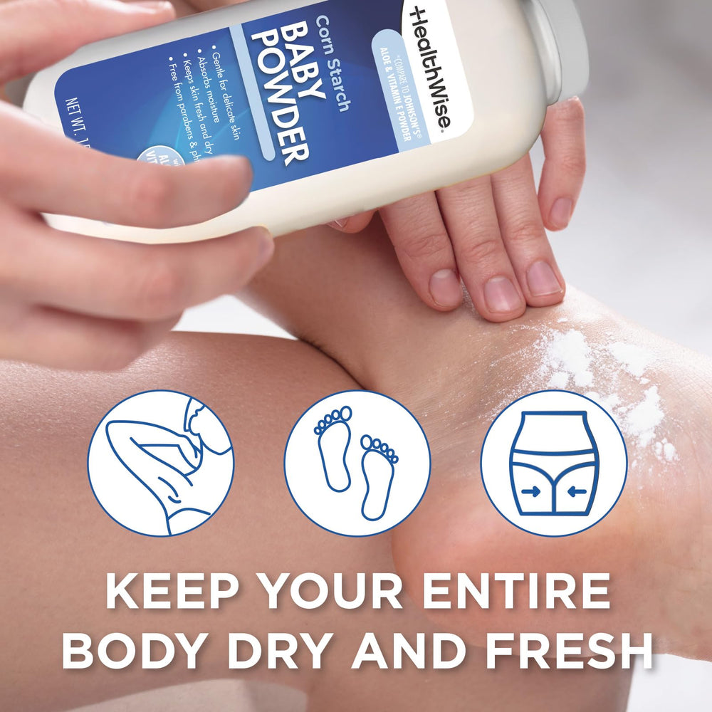 HealthWise powder on skin demonstrates soft, comfortable finish.