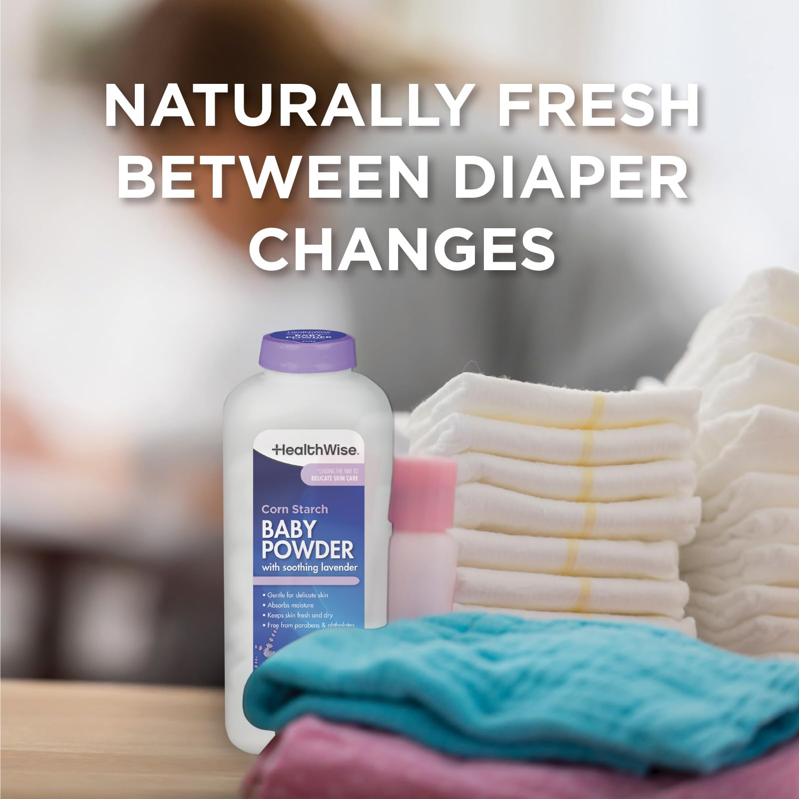 HealthWise Talc-free formula supports daily gentle use