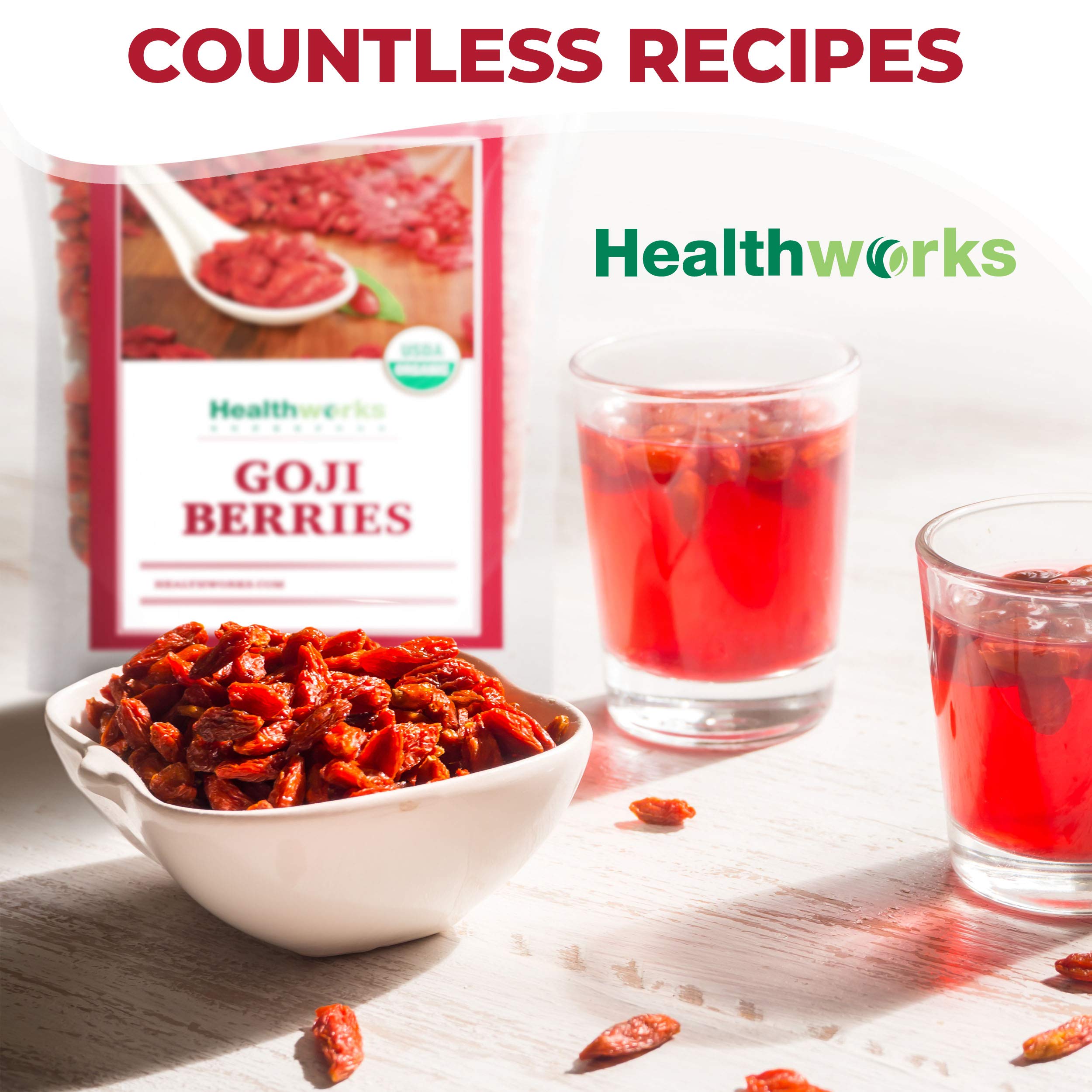 Healthworks Goji Berries cereal bowl pairing for fiber-rich morning.