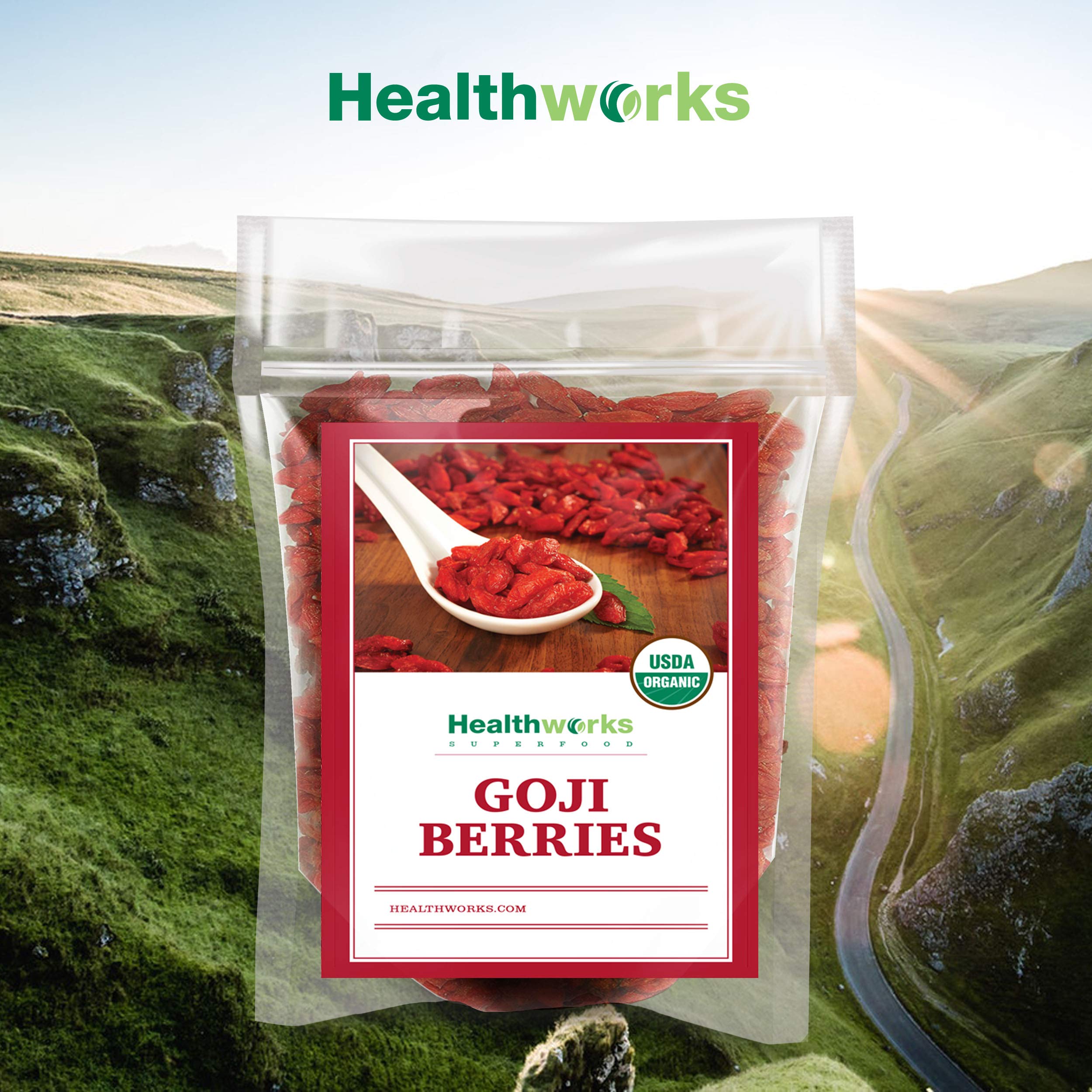 Healthworks Goji Berries yogurt topping inspires creamy breakfast additions.