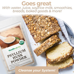Healthworks Psyllium Husk Powder in a smoothie for fiber enrichment