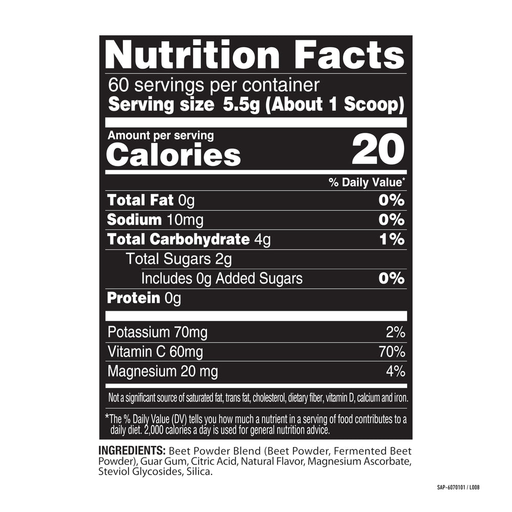 Healthy Delights Power Beets Powder ingredients image signaling nitric oxide support potential