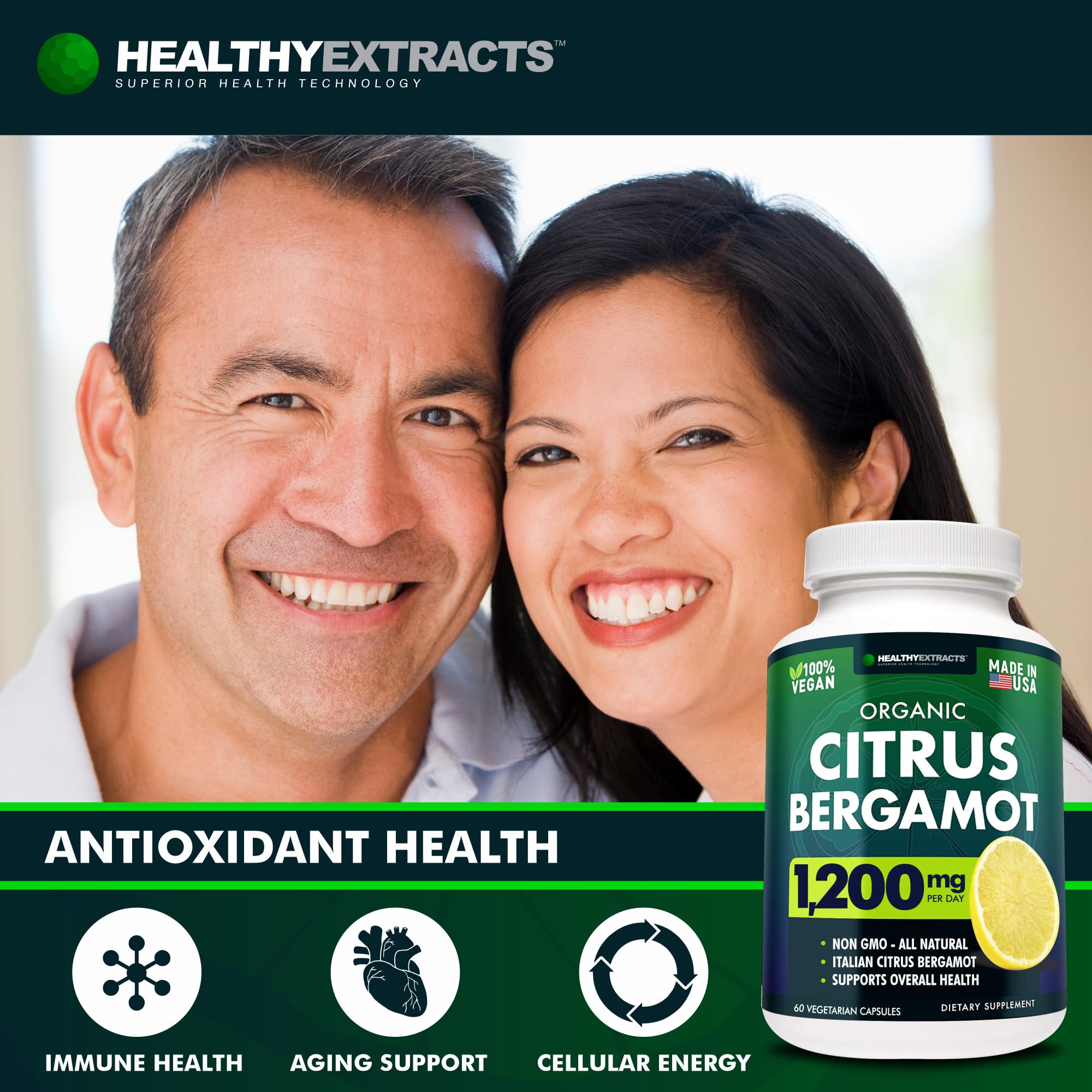 Close-up of 1200 mg flavonoid-rich capsules ready for daily use