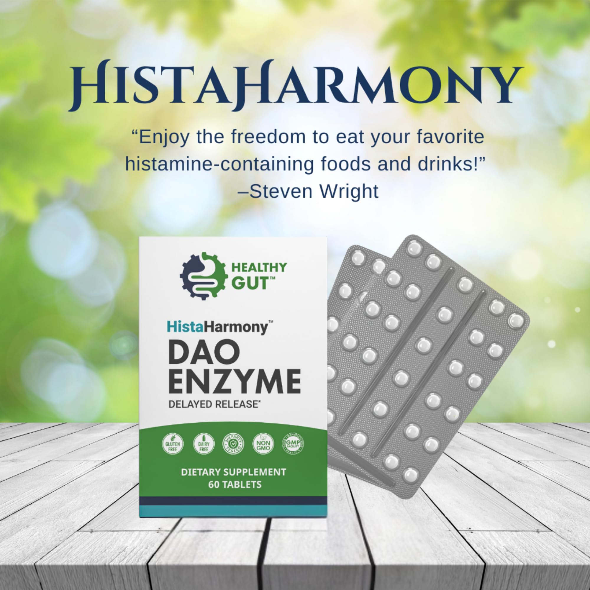 Healthy Gut HistaHarmony scene suggesting wine-friendly digestion support.