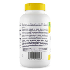 Close-up of Healthy Origins Vitamin D3 softgels highlighting high potency
