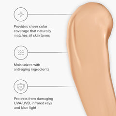 Healthy Skin Lab Protect hyaluronic acid closeup reveals hydrated, smooth complexion.
