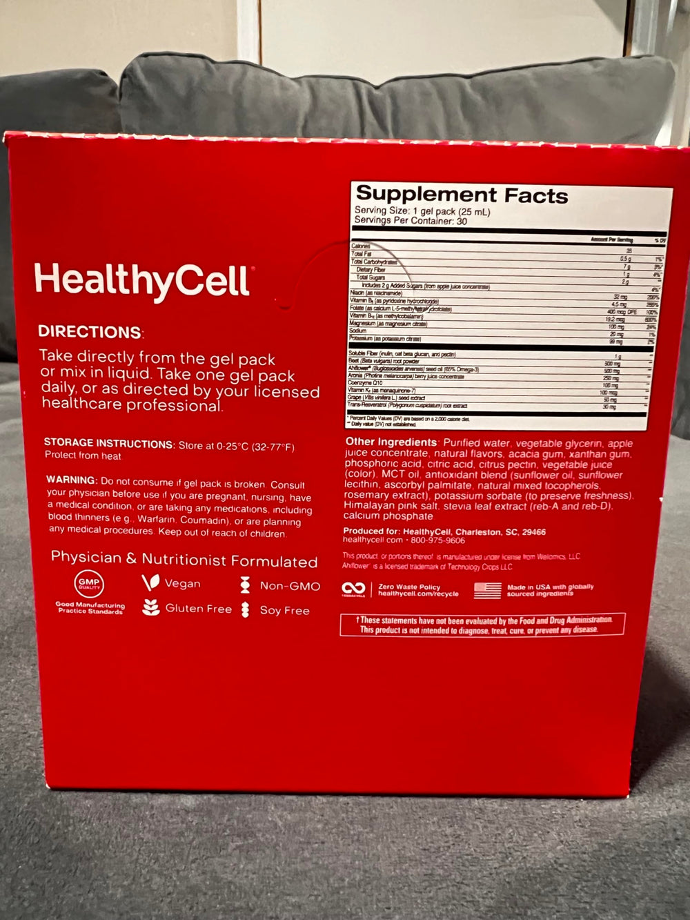 HealthyCell Heart and Vascular refrigeration preserves freshness and maintains flavor.