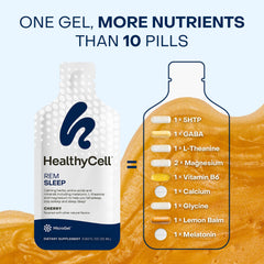 HealthyCell REM Sleep 30 gel packs provide convenient home storage.