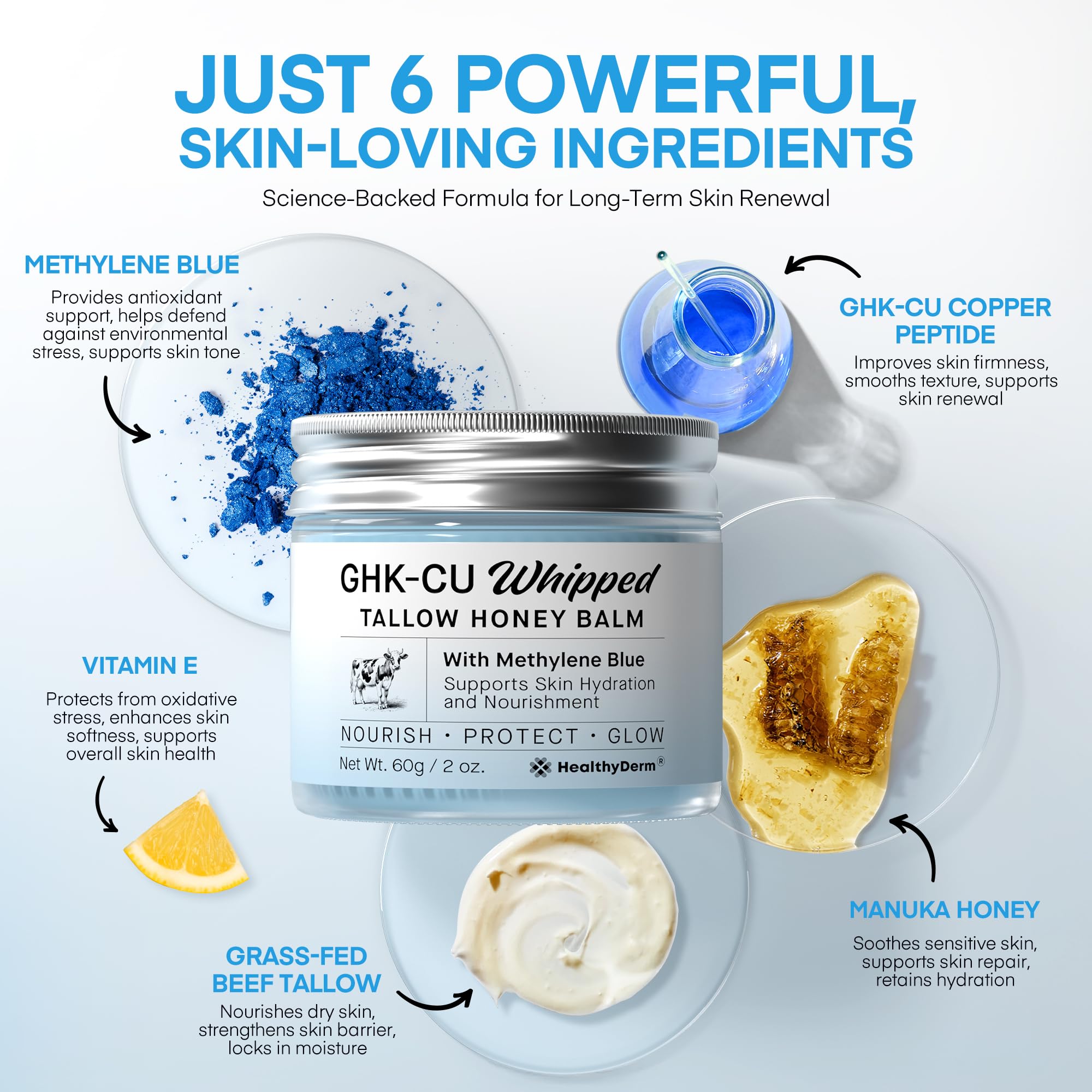 HealthyDerm beef tallow pour reveals rich skin barrier support.