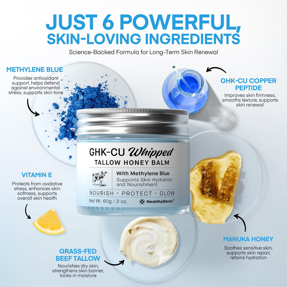 HealthyDerm beef tallow pour reveals rich skin barrier support.