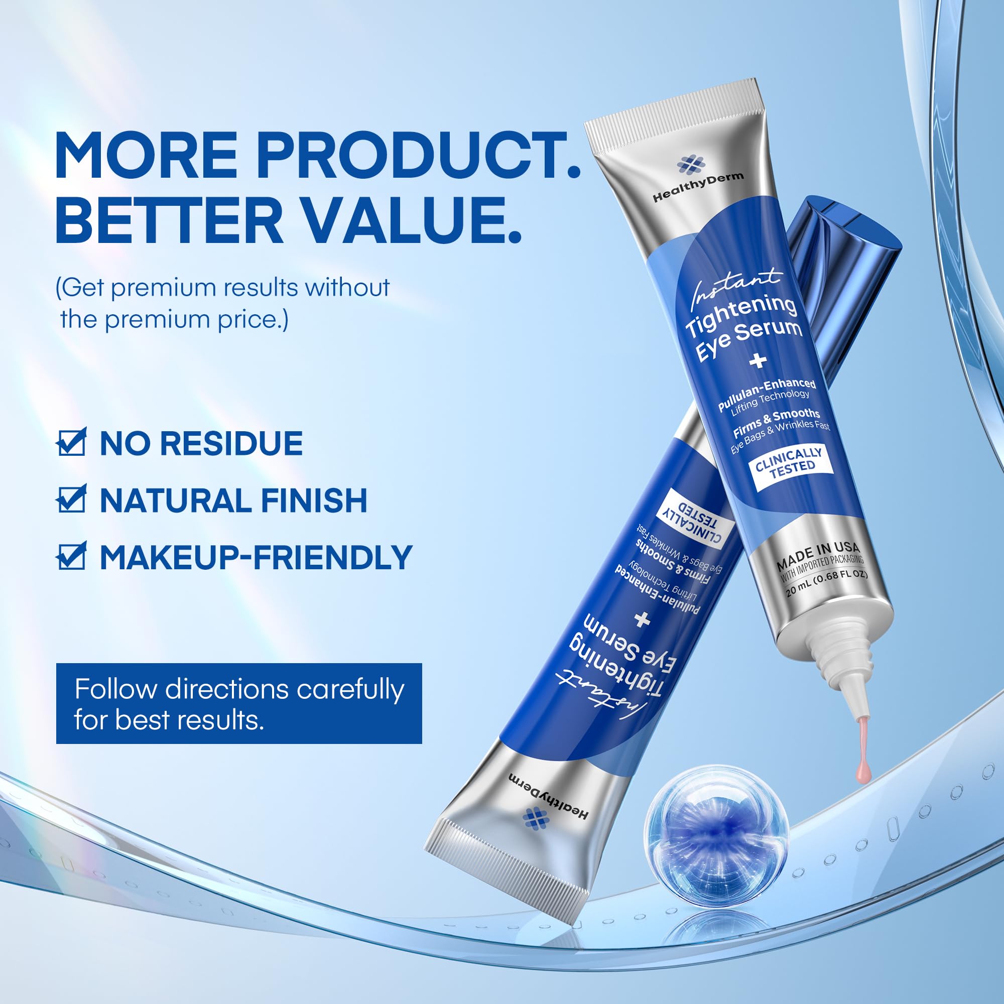 HealthyDerm mature skin-friendly formula close-up emphasizes non-invasive care