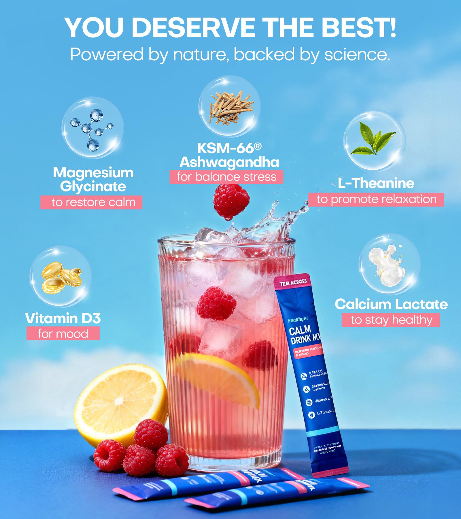 HealthyVi Calm magnesium drink aids family relaxation during busy evenings.